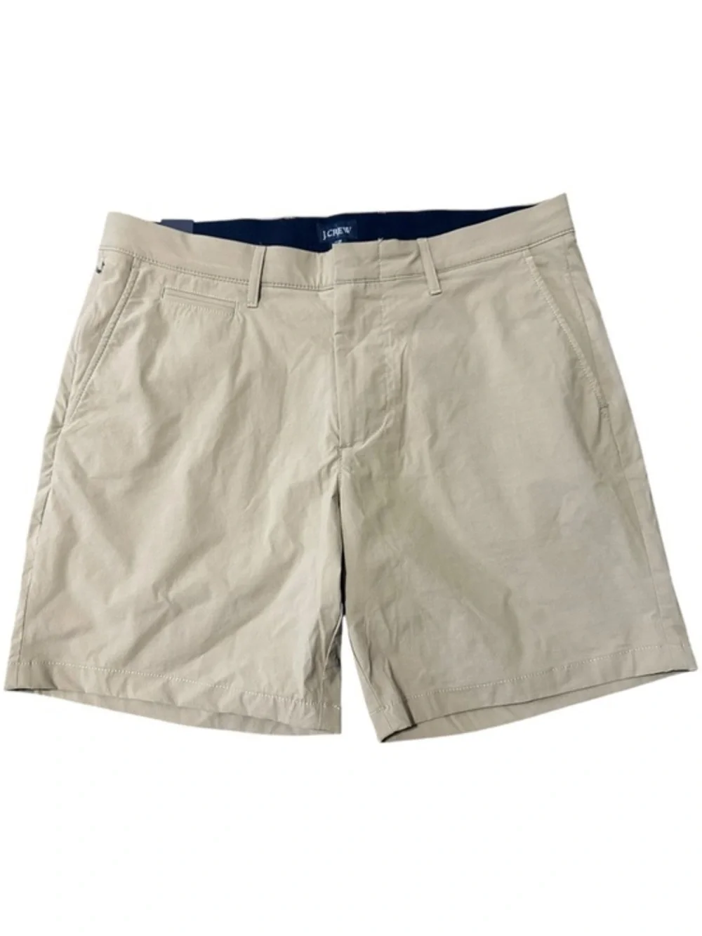 J. Crew NWT Men's 34 Tan Khaki Flat Front Stretch Performance 7” Chino Shorts